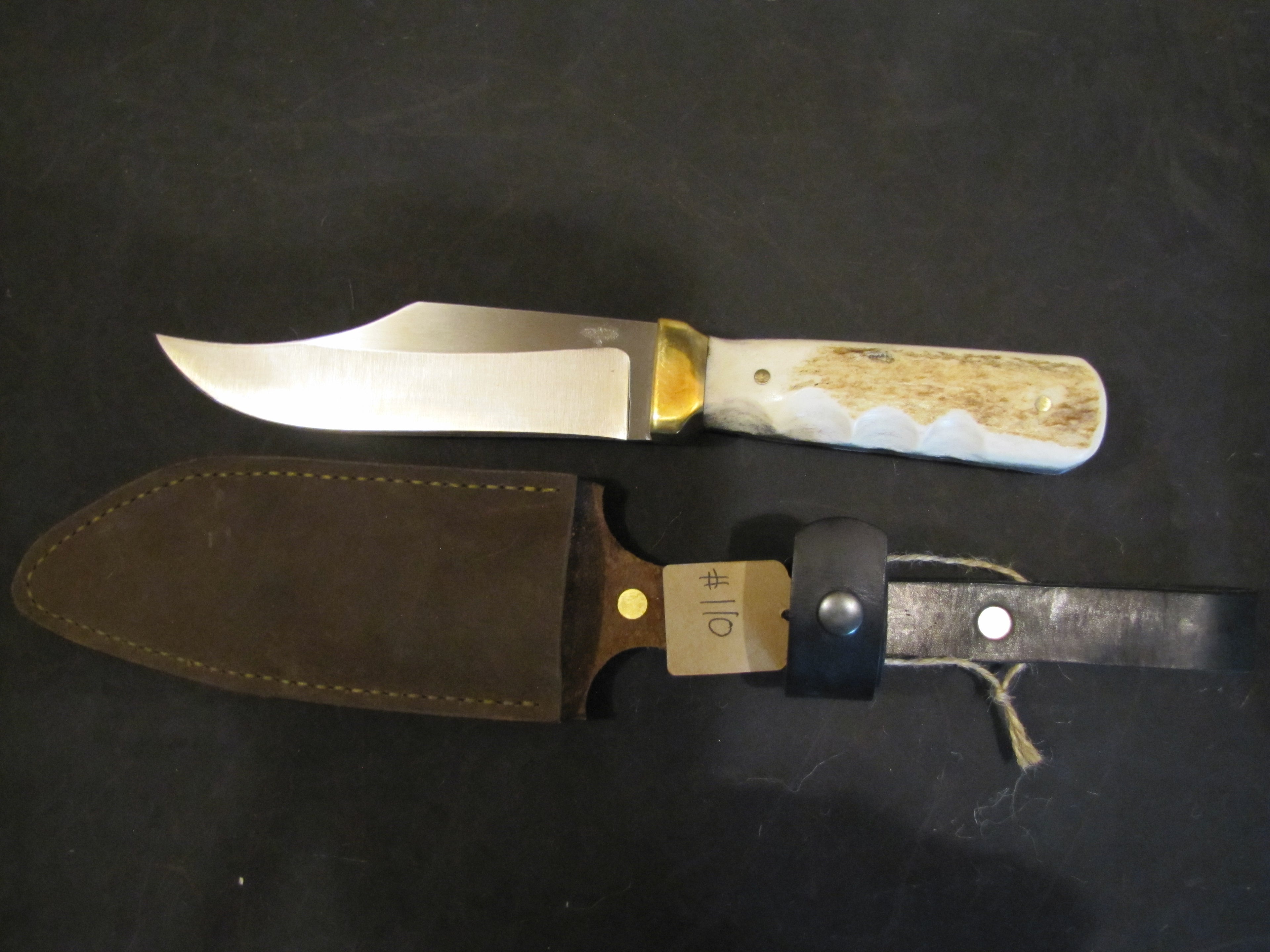 Large elk Bowie knife